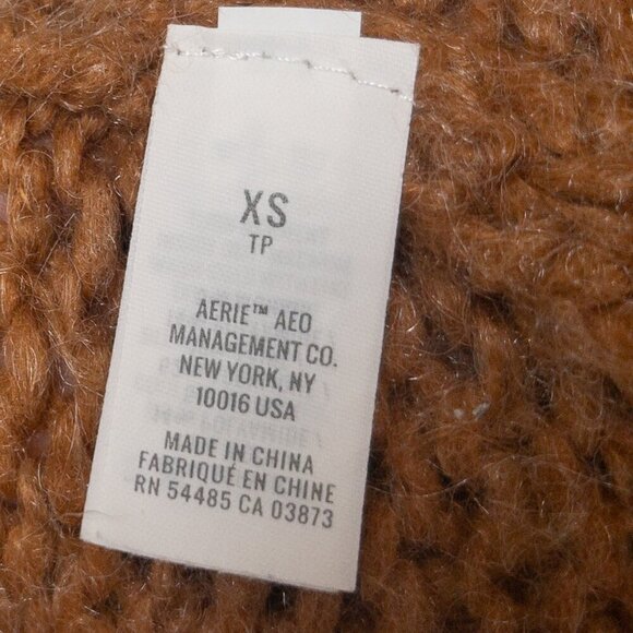 Aerie Fuzzy Feels Mohair Wool Knit Oversized Varsity Stripe Sweater Loose Chunky - Picture 9 of 9